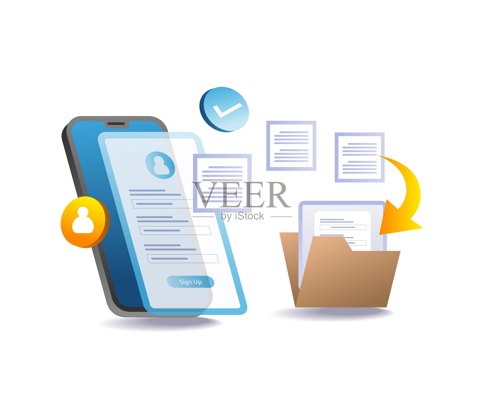 智能手机技术的有效数据管理插画图片素材