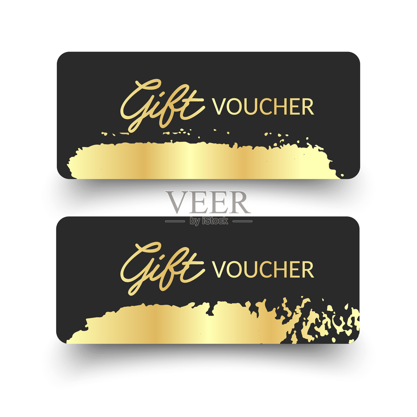 金色闪光效果的优雅礼品券或礼品卡插画图片素材