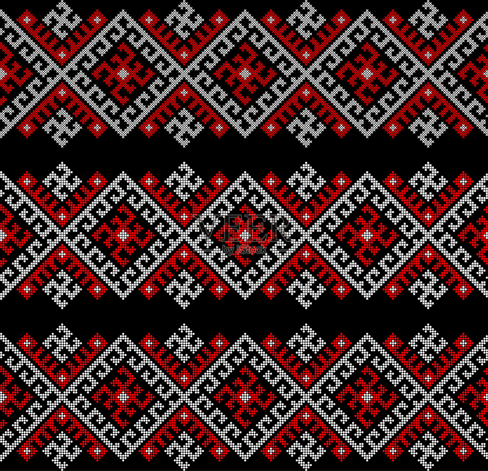 无缝的乌克兰传统刺绣图案插画图片素材