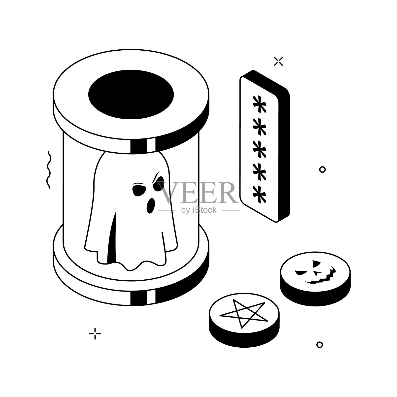 鬼魂保险库插画图片素材