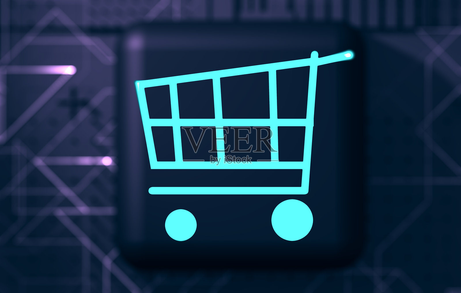 图标或购物车符号。3D 插图。照片摄影图片