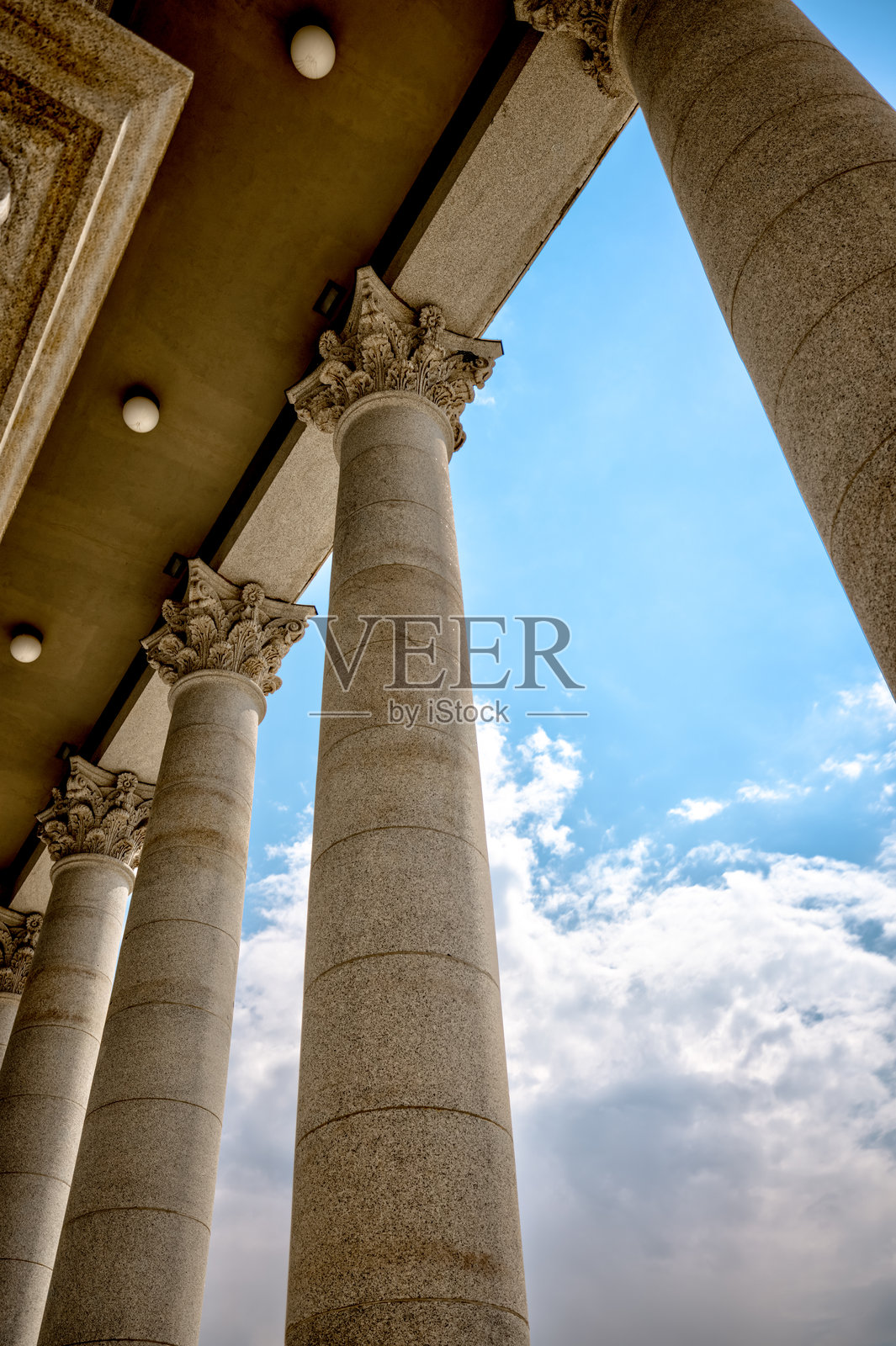 犹他州盐湖城州议会大厦的近景外观和建筑细节照片摄影图片