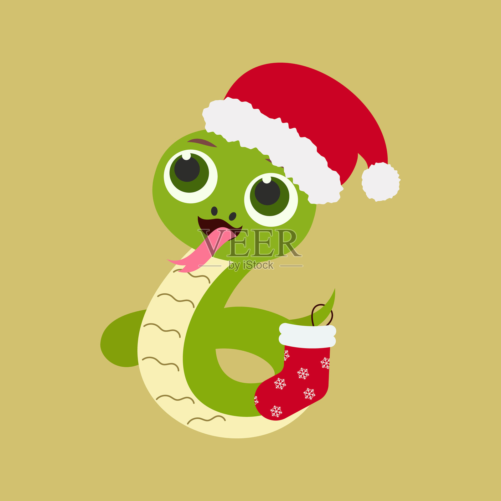 圣诞节假日图标,带有节日元素和装饰品插画图片素材