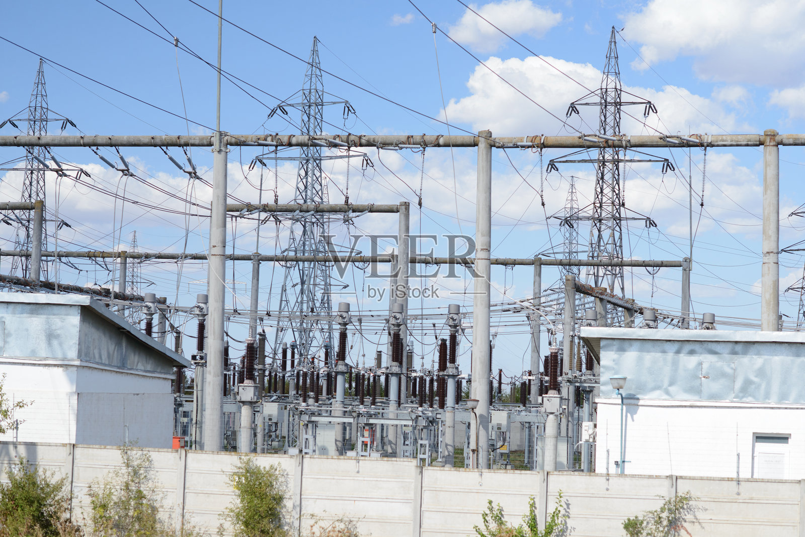 高压变电站及输电线路照片摄影图片
