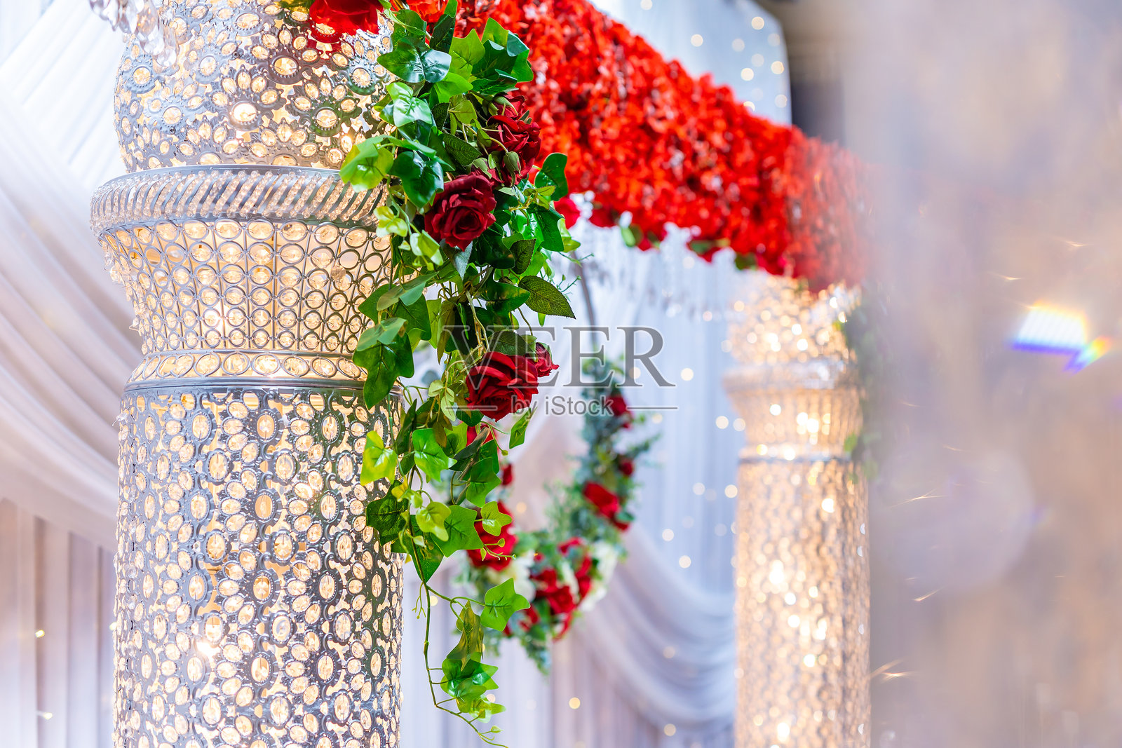 印度传统婚礼内景与装饰照片摄影图片