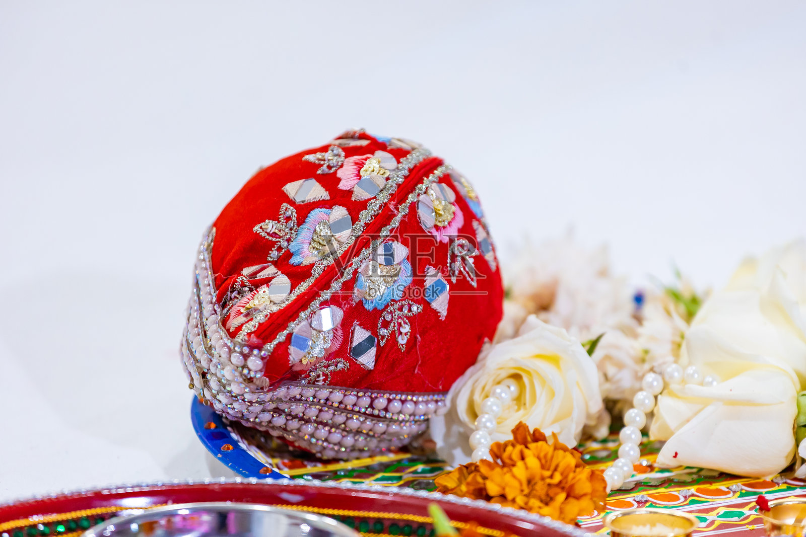 印度传统婚礼仪式用品特写照片摄影图片