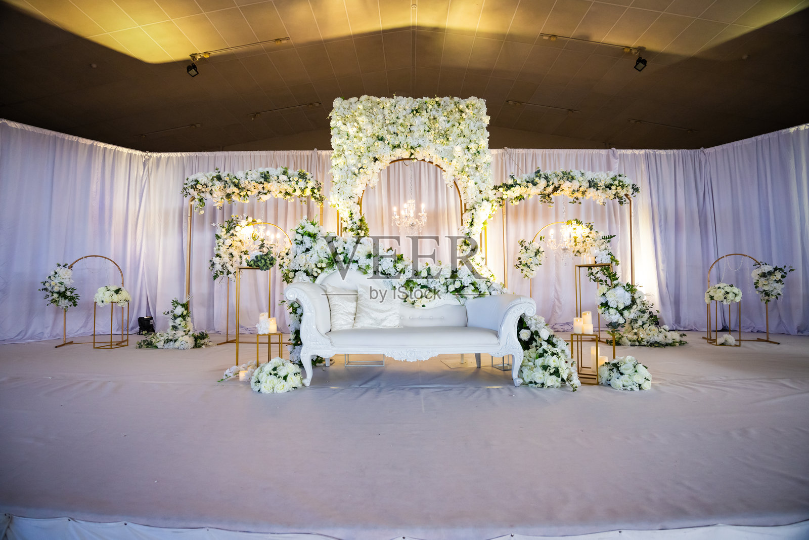 印度传统婚礼仪式室内设计与装饰照片摄影图片