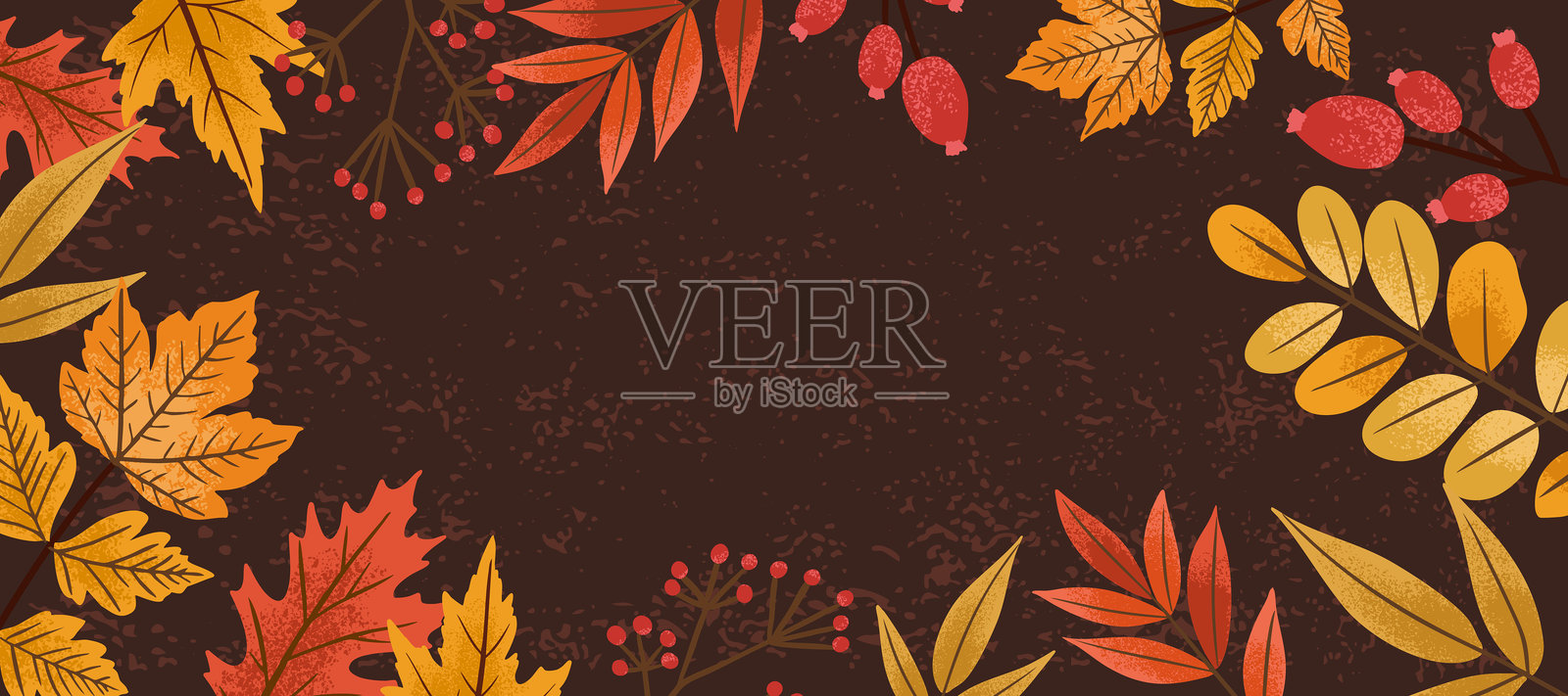 秋季横幅模板,带复制空间插画图片素材