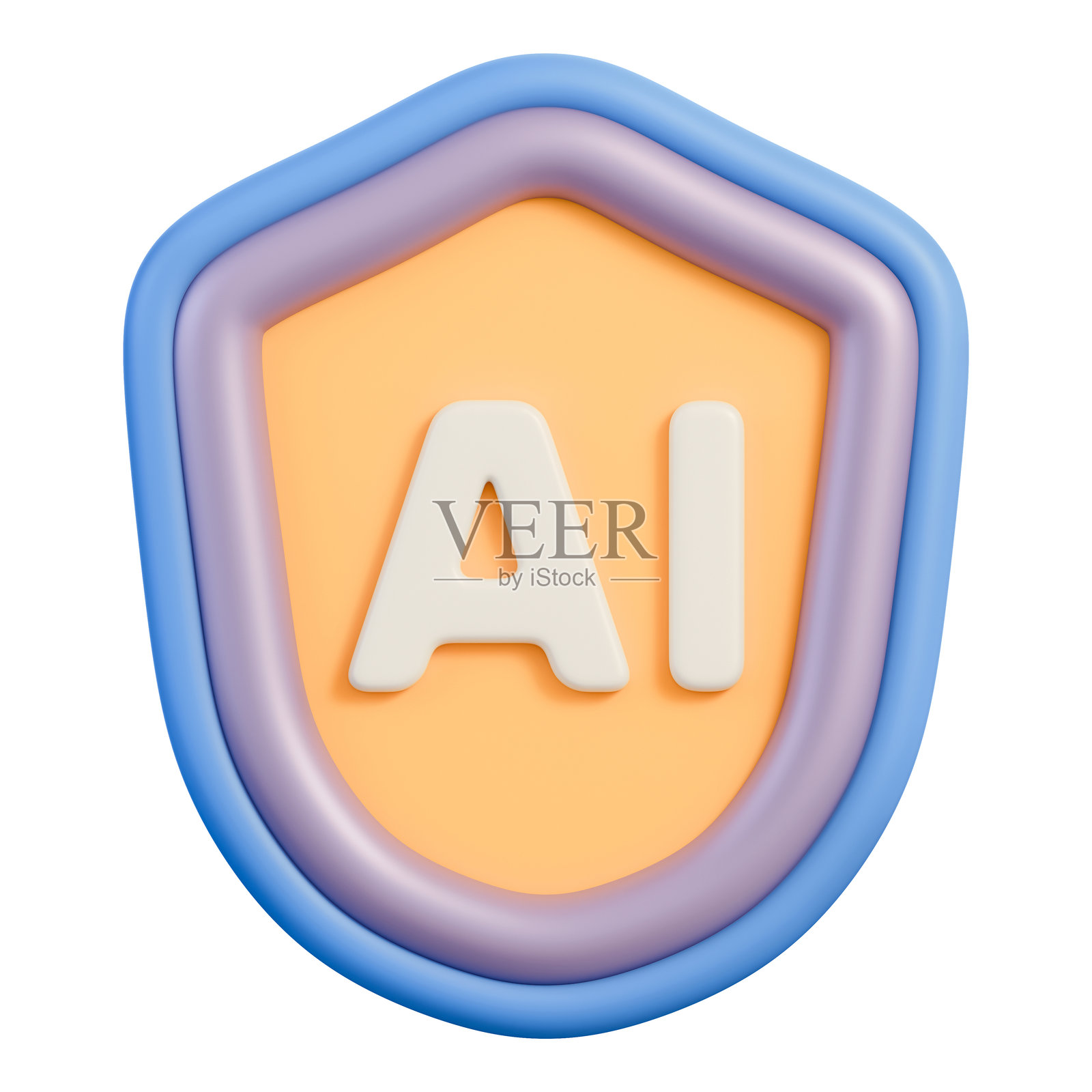 数据隐私、网络安全和数字网络防御的盾牌符号三维插画照片摄影图片