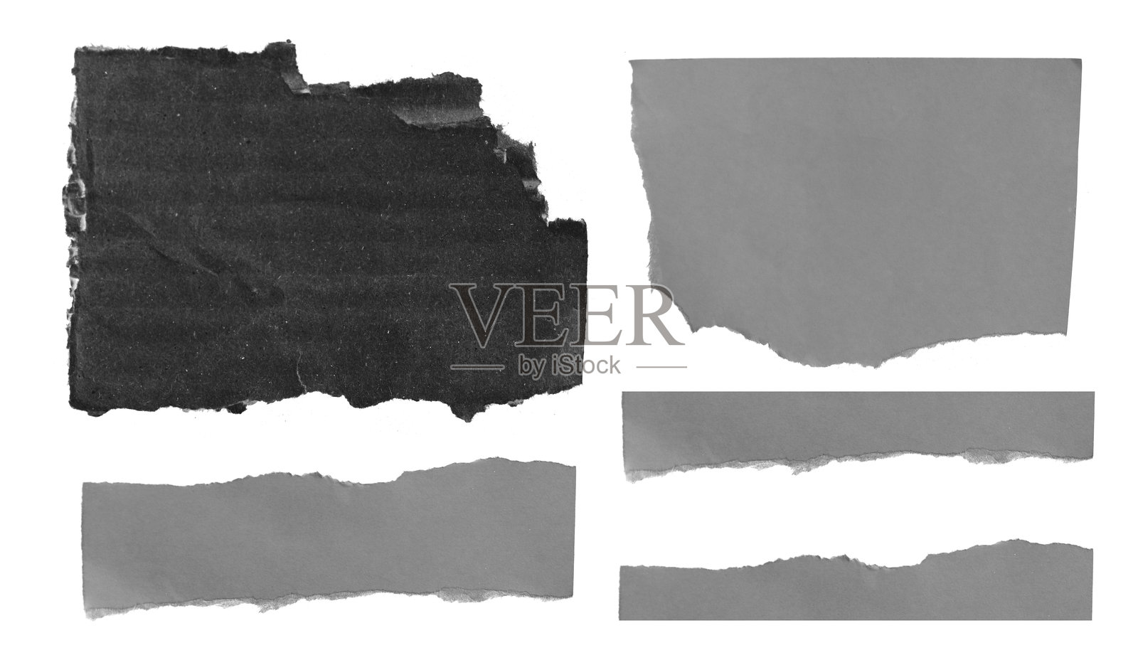 回收工艺撕裂的纸张纹理作为背景。照片摄影图片