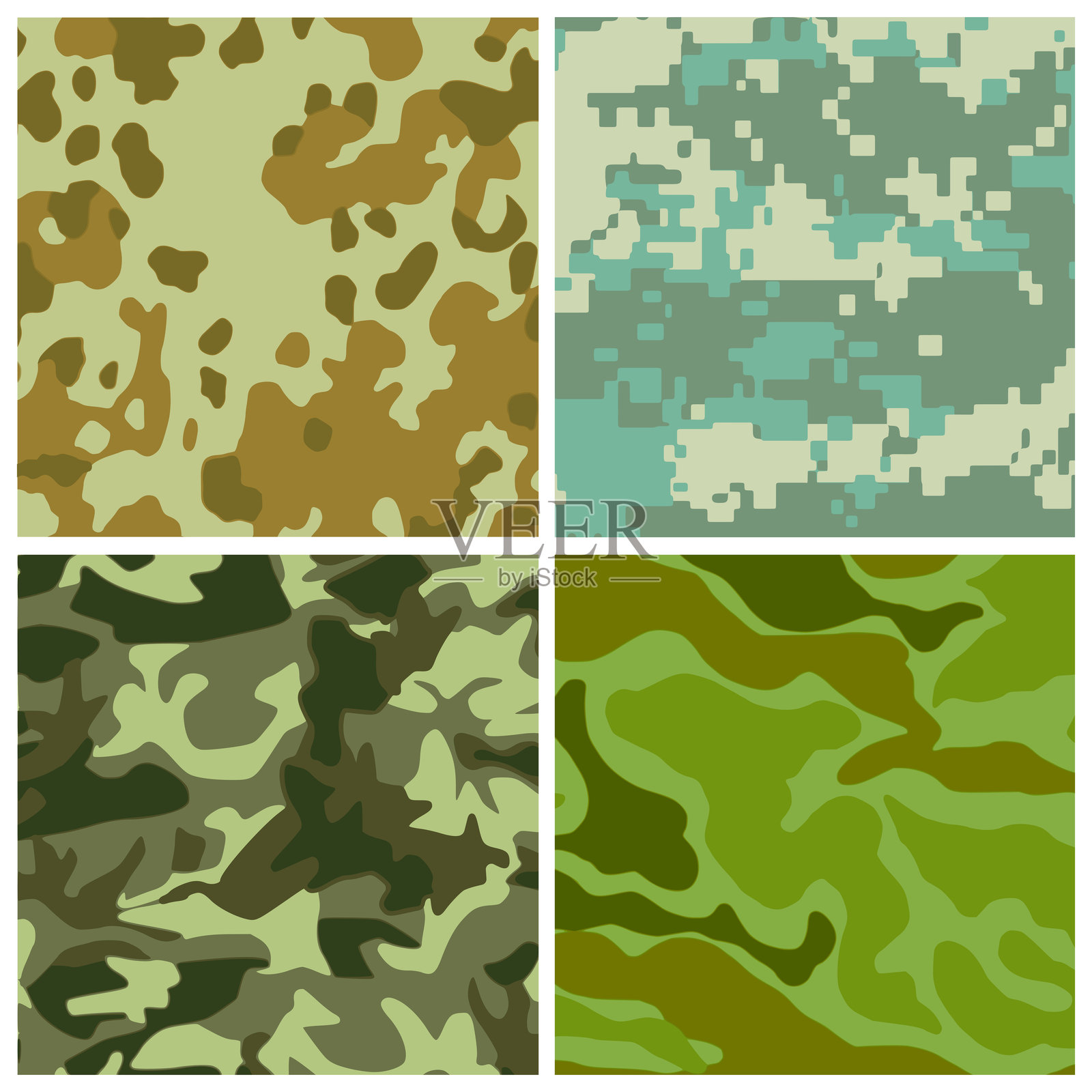 迷彩着色集插画图片素材