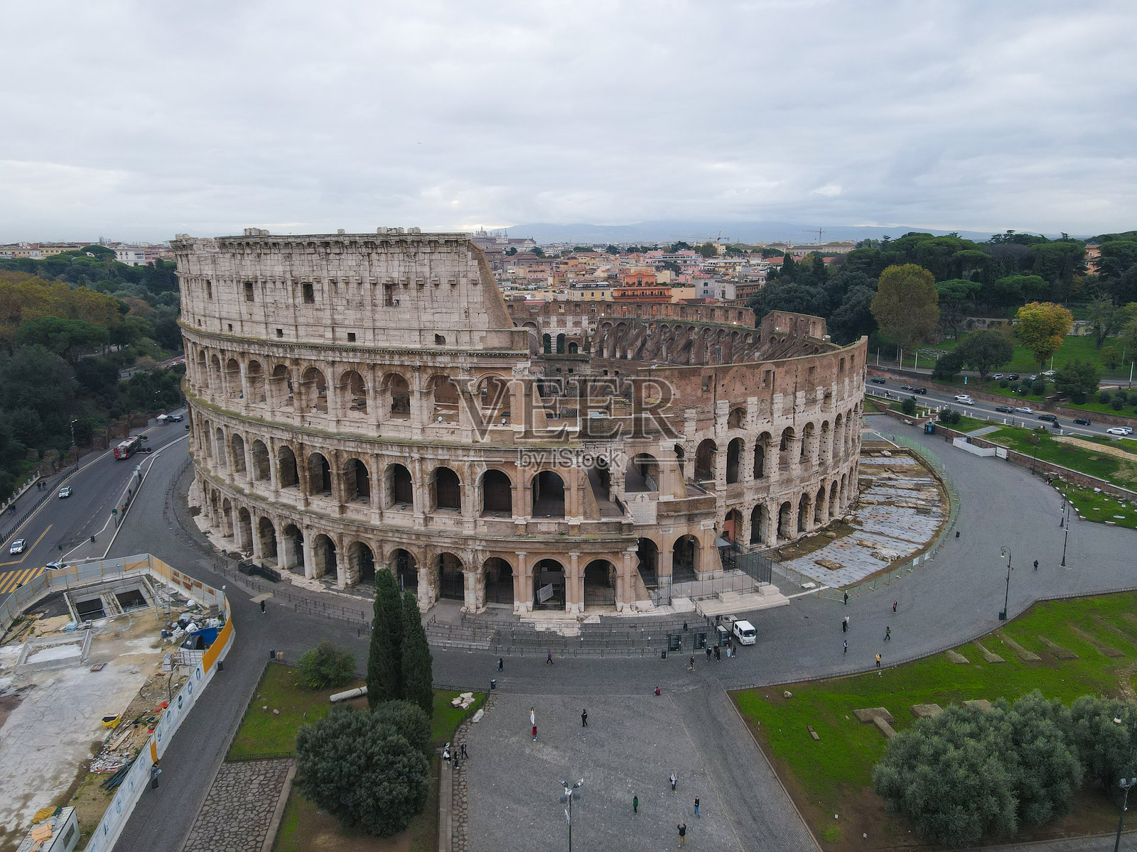 意大利罗马斗兽场的航拍照片照片摄影图片