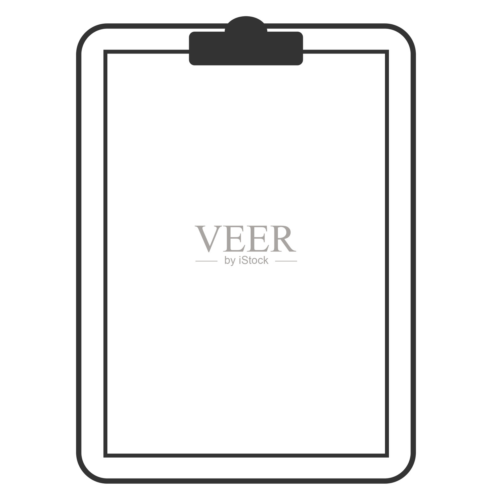 文具:问卷固定在剪贴板上,竖式插画图片素材