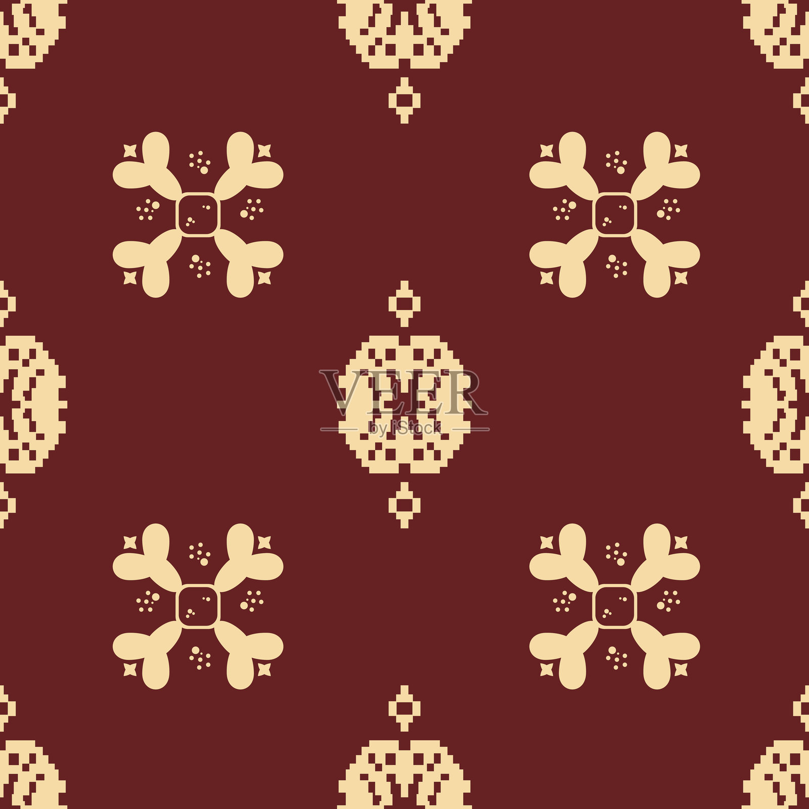 植物和花卉主题的无缝图案插画图片素材