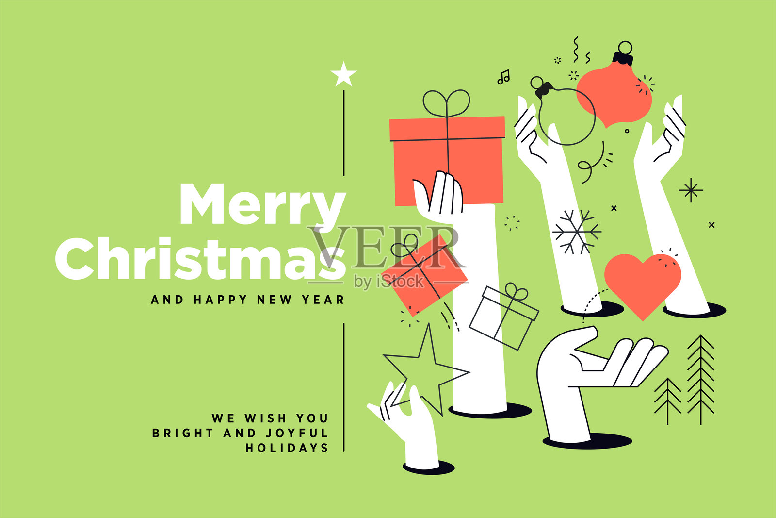 圣诞和新年横幅插画图片素材