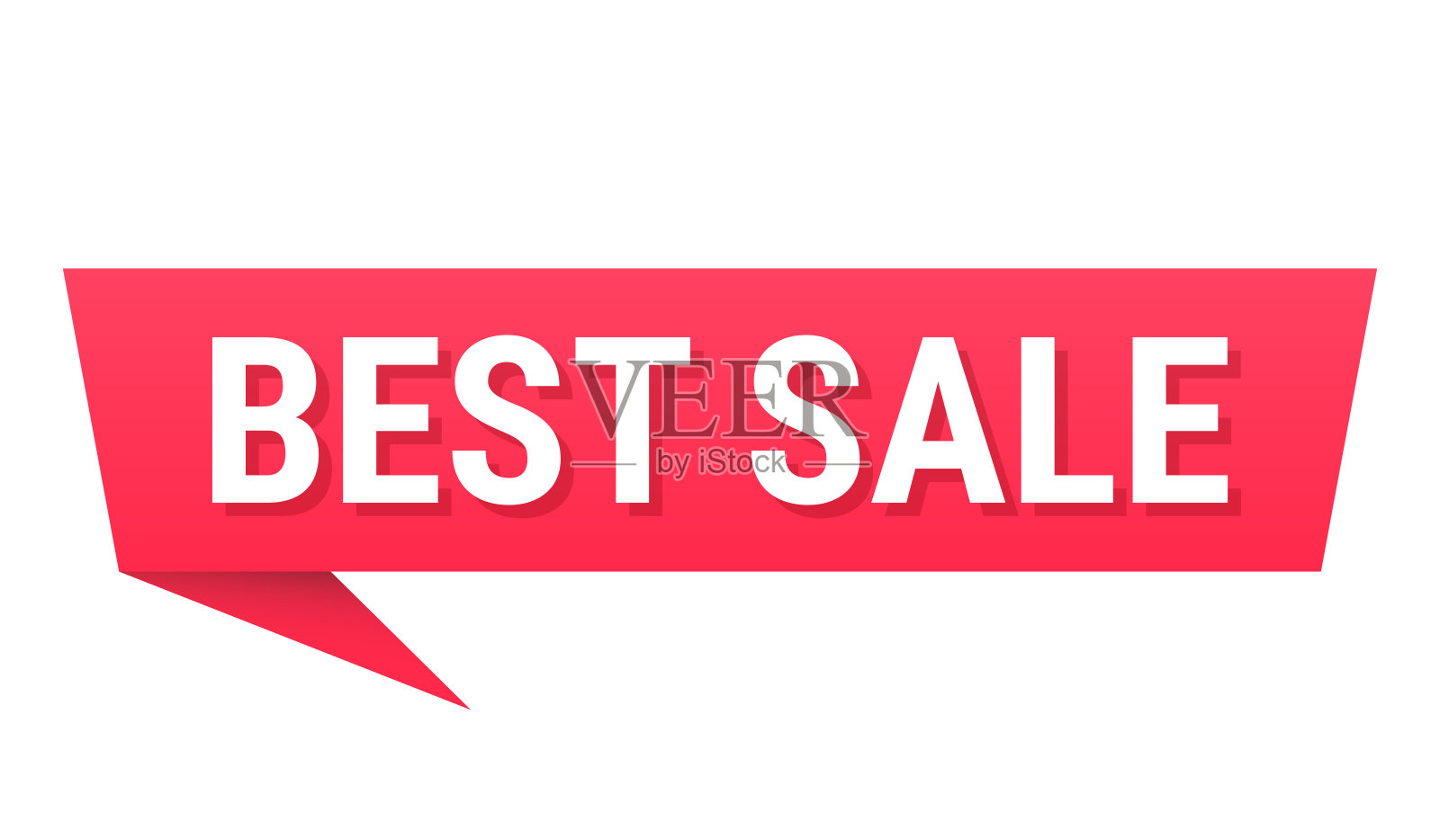 最佳促销 - 红色对话气泡在空白背景上插画图片素材