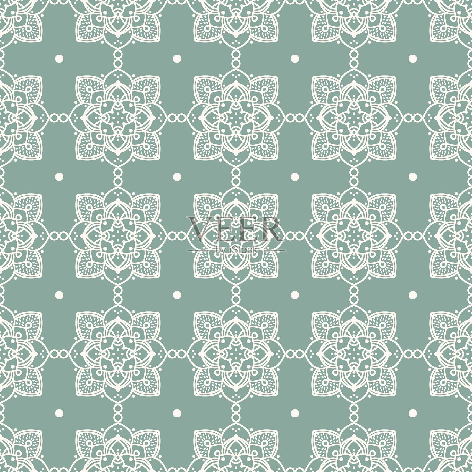 无缝蕾丝花卉背景插画图片素材