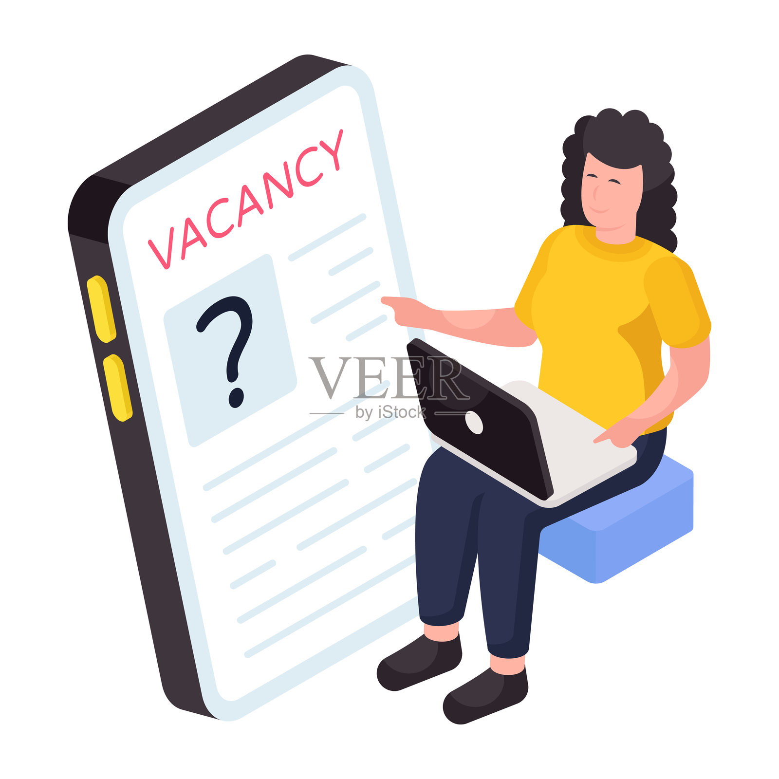 一个彩色的设计插画,显示空座位插画图片素材