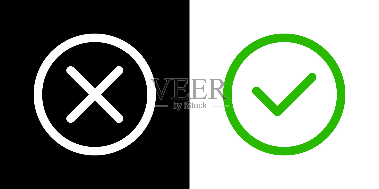 验证和拒绝图标插画图片素材