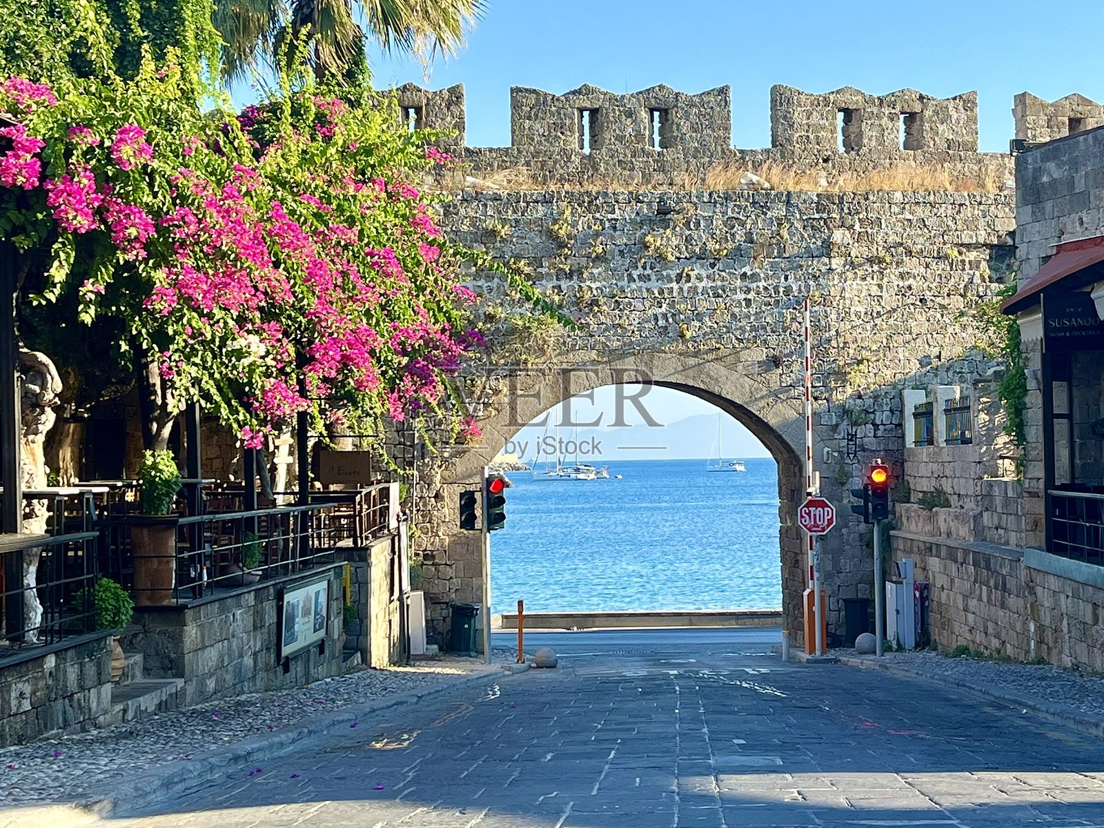 希腊 - 罗德岛 - 帕纳伊亚门照片摄影图片