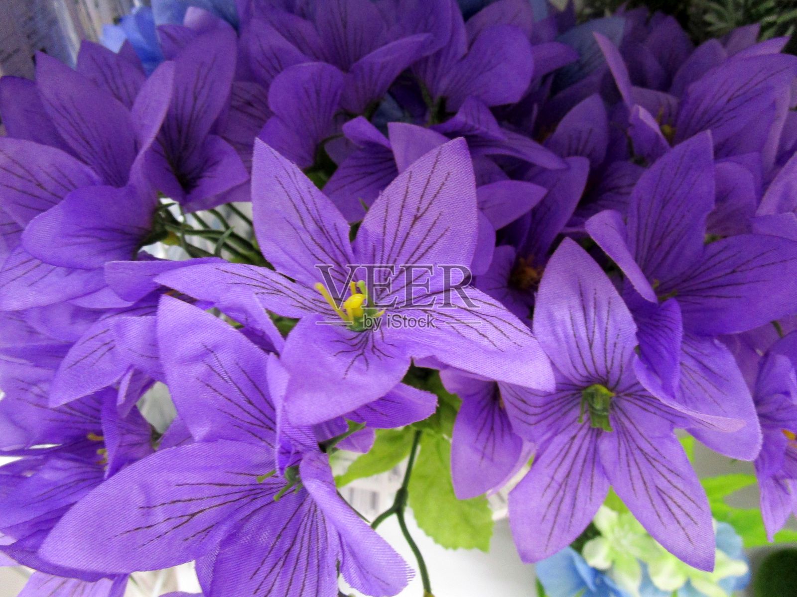 色彩缤纷的仿真花束照片摄影图片