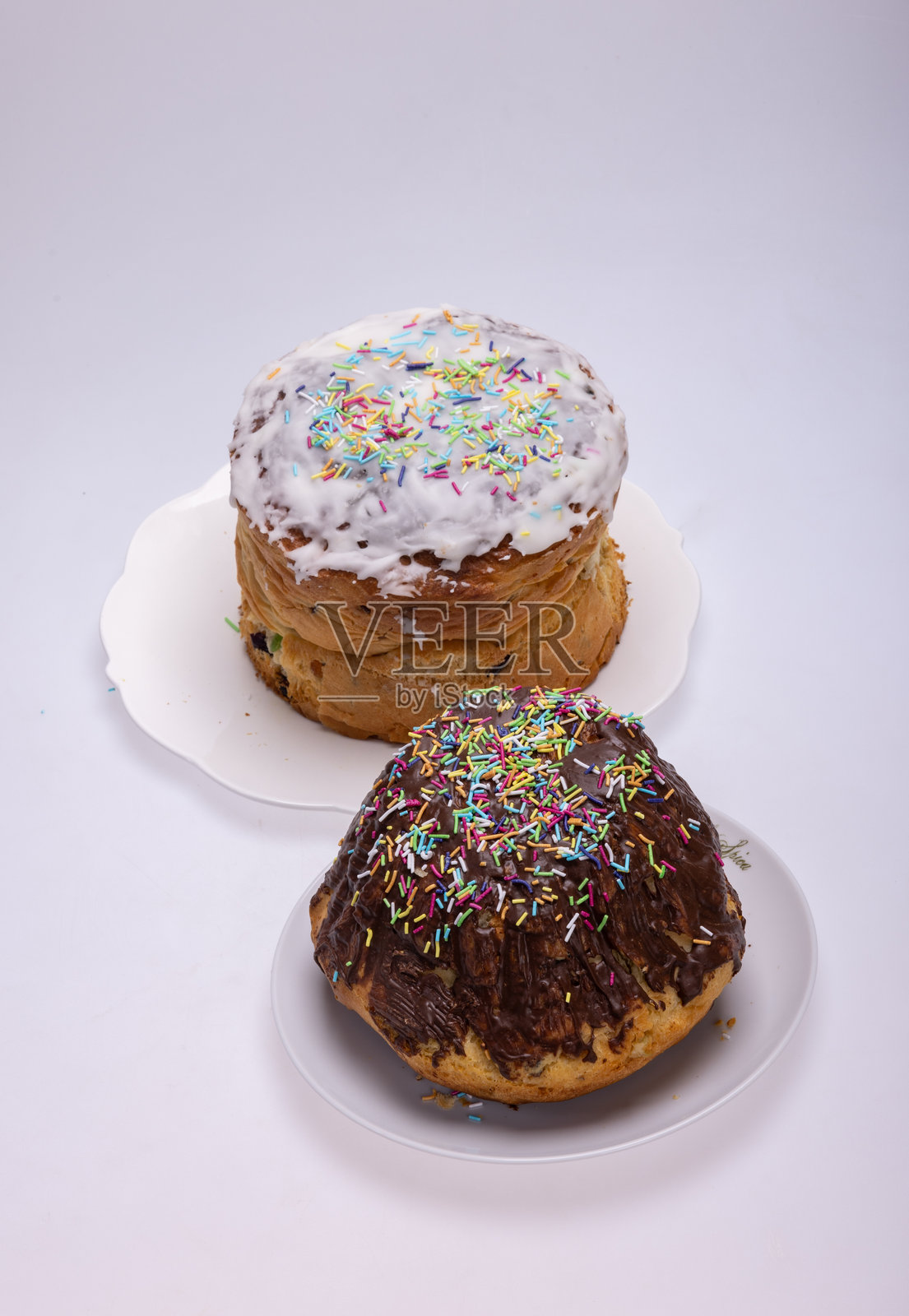 乌克兰传统复活节蛋糕库利奇或东正教复活节面包。照片摄影图片