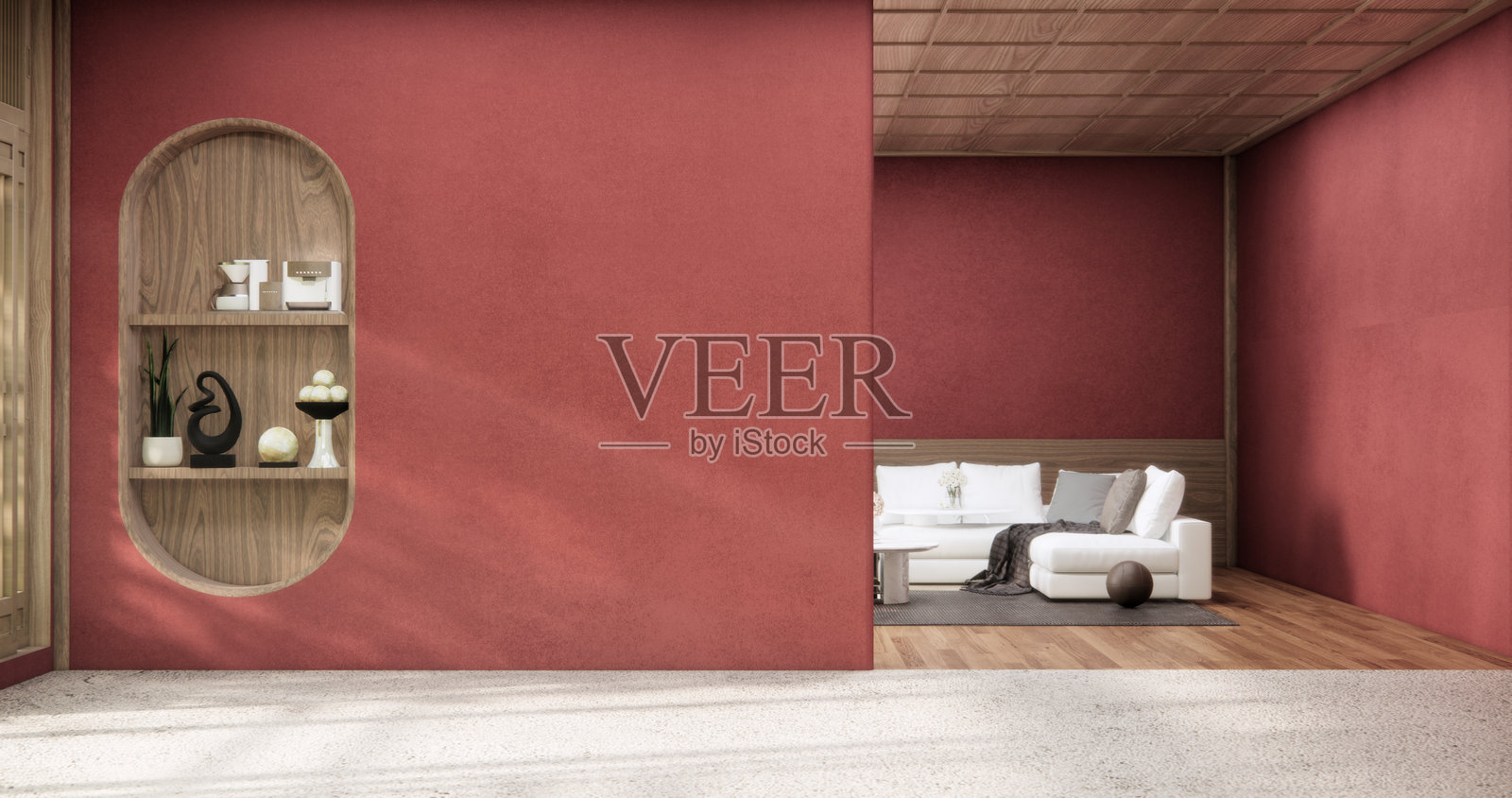 中式橱柜,木质,简约设计,无印良品风格。三维渲染照片摄影图片