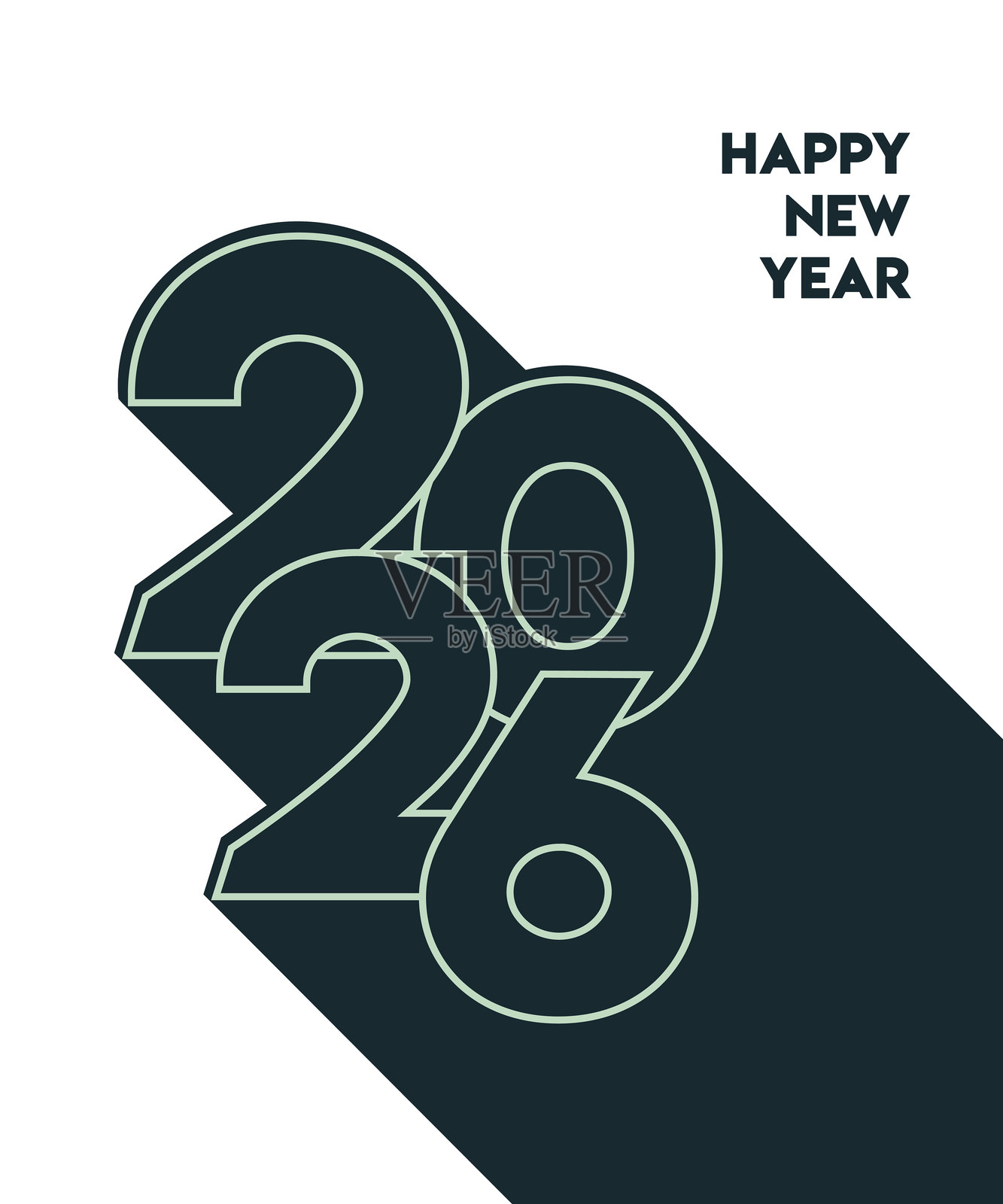 2026新年快乐。贺卡、横幅、海报。矢量图。插画图片素材