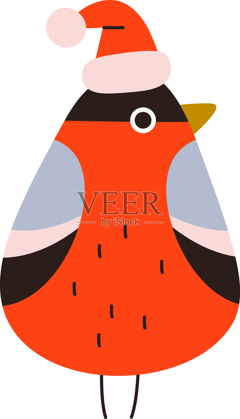 可爱的鸟儿和圣诞冬季鸟屋元素插画图片素材