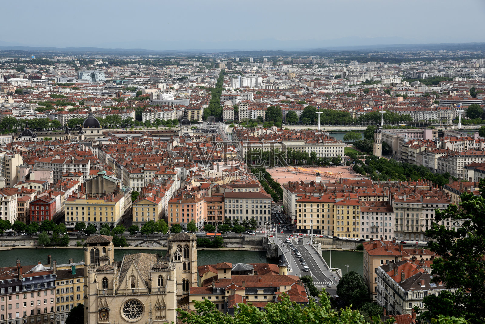 里昂城市全景照片摄影图片