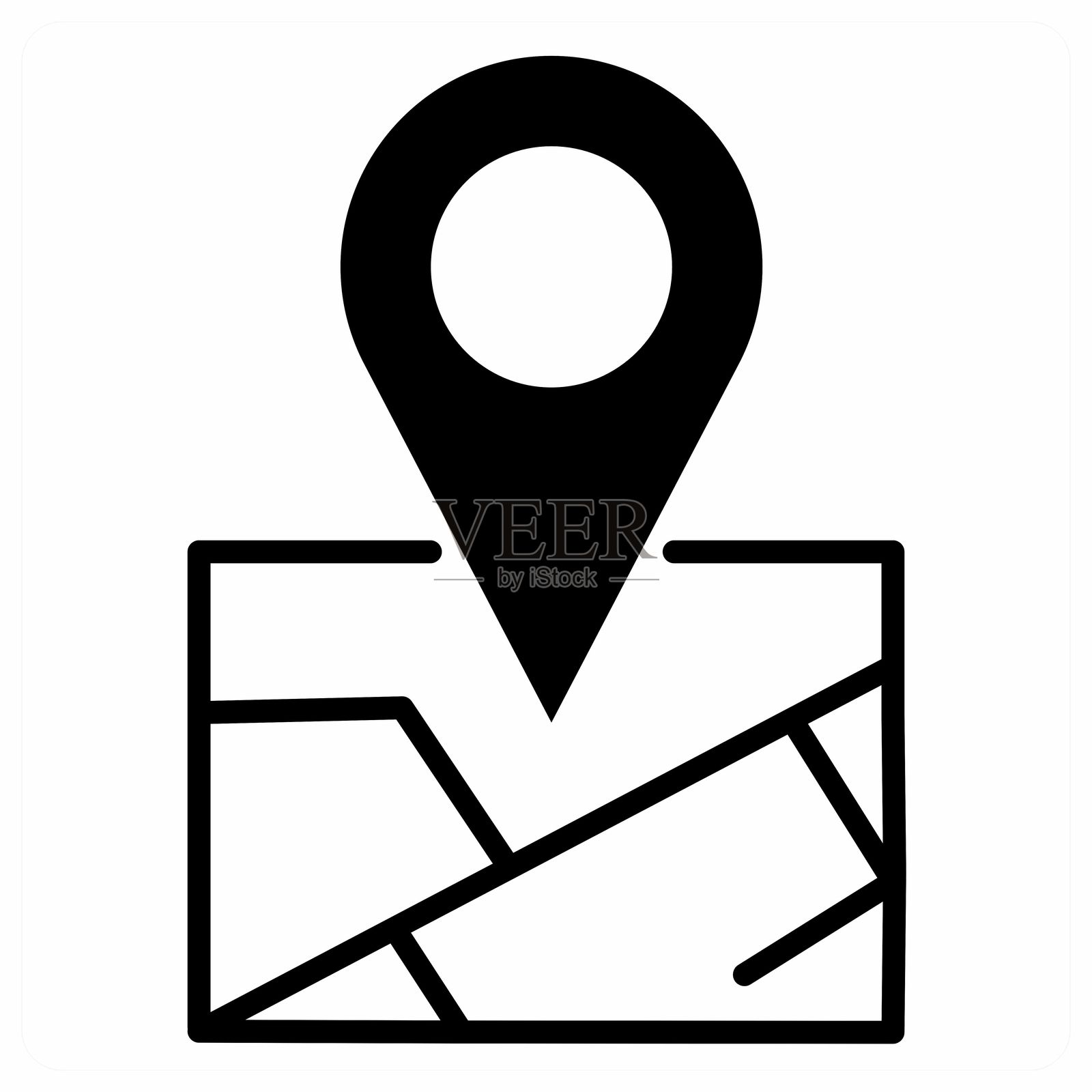 橙色地点图标概念插画图片素材