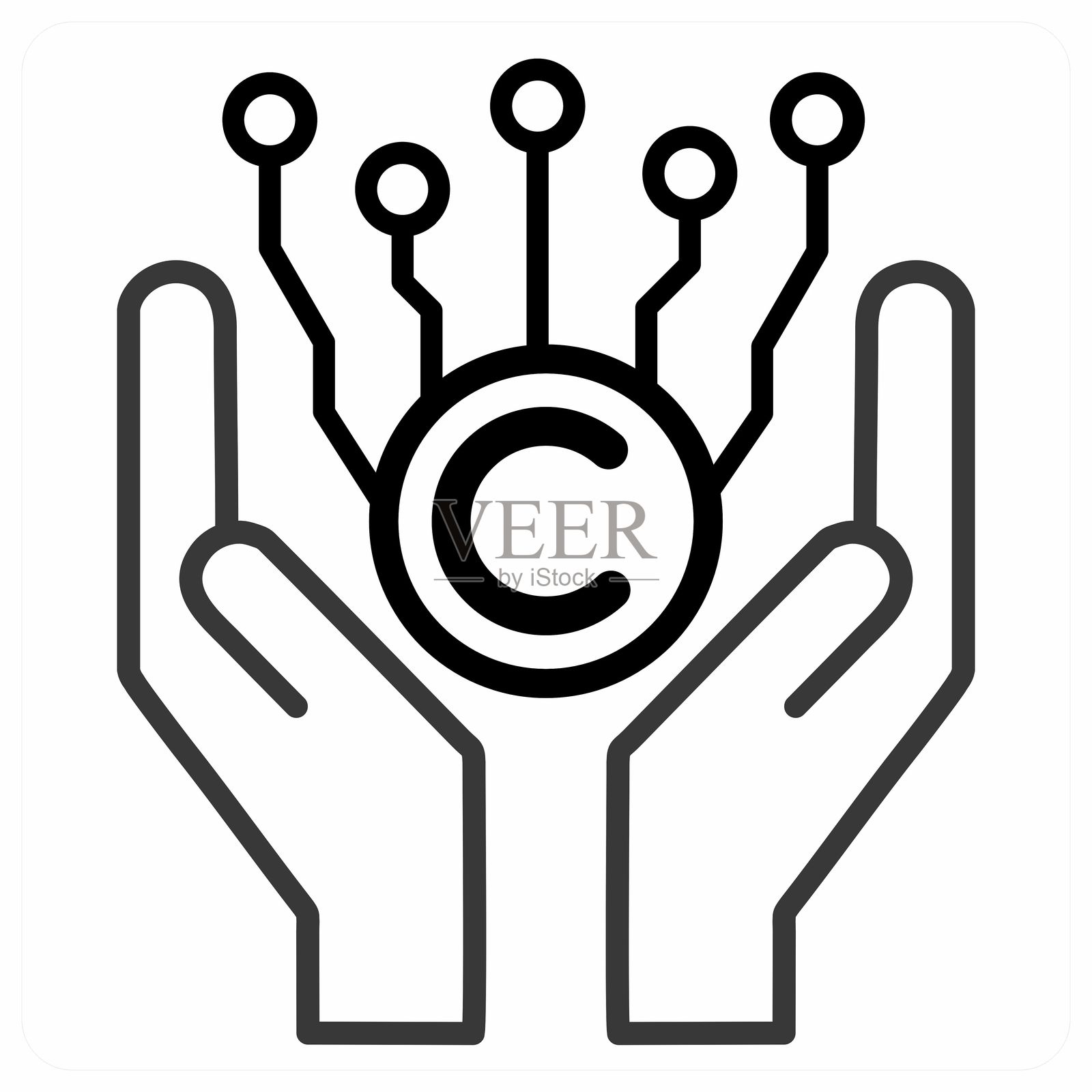 数字内容版权保护插画图片素材