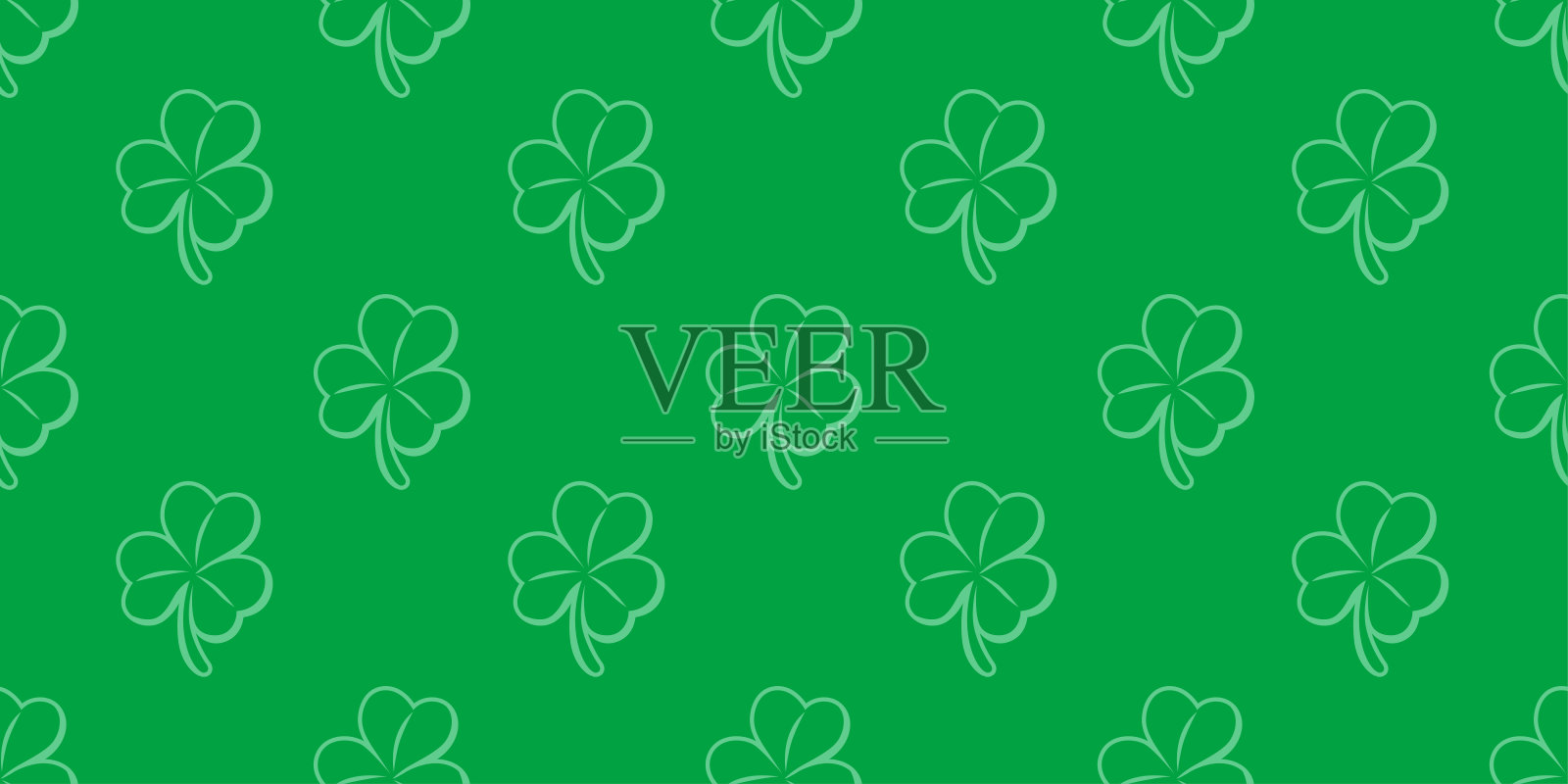 绿色三叶草图案壁纸 绿色三叶草符号矢量图插画图片素材