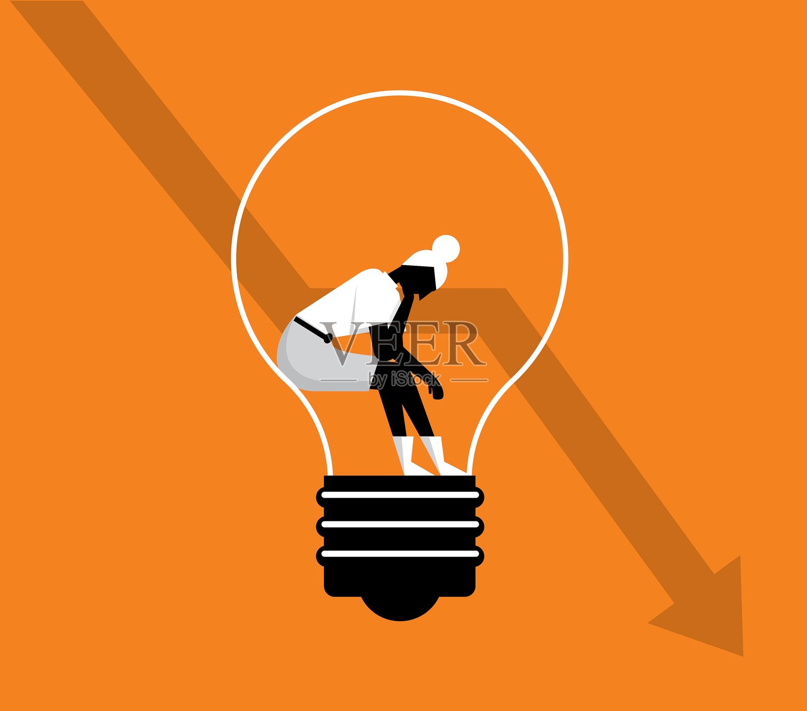 缺乏创造力的女商人插画图片素材