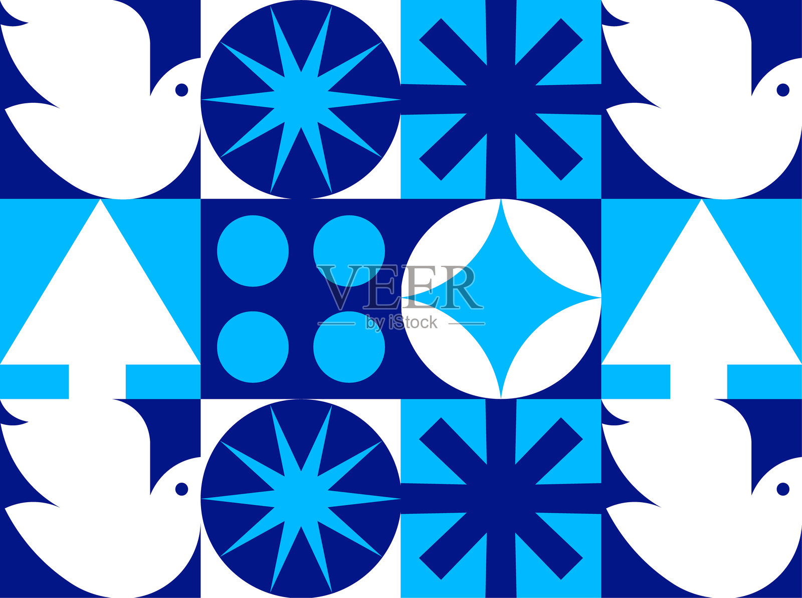 新年和圣诞节的节日几何图案无缝拼接,适用于包装纸和礼品纸插画图片素材