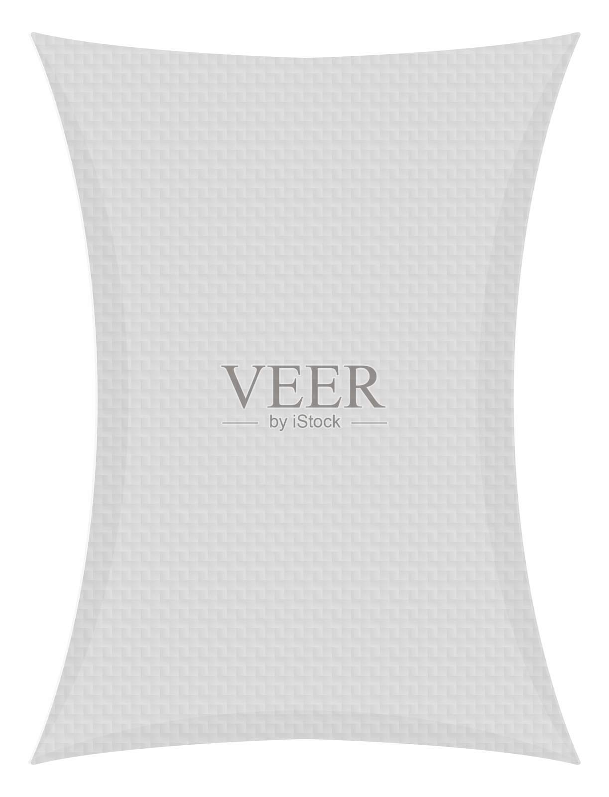 白色肥料包装袋模型,带有网格背景图案的白色袋子插画图片素材