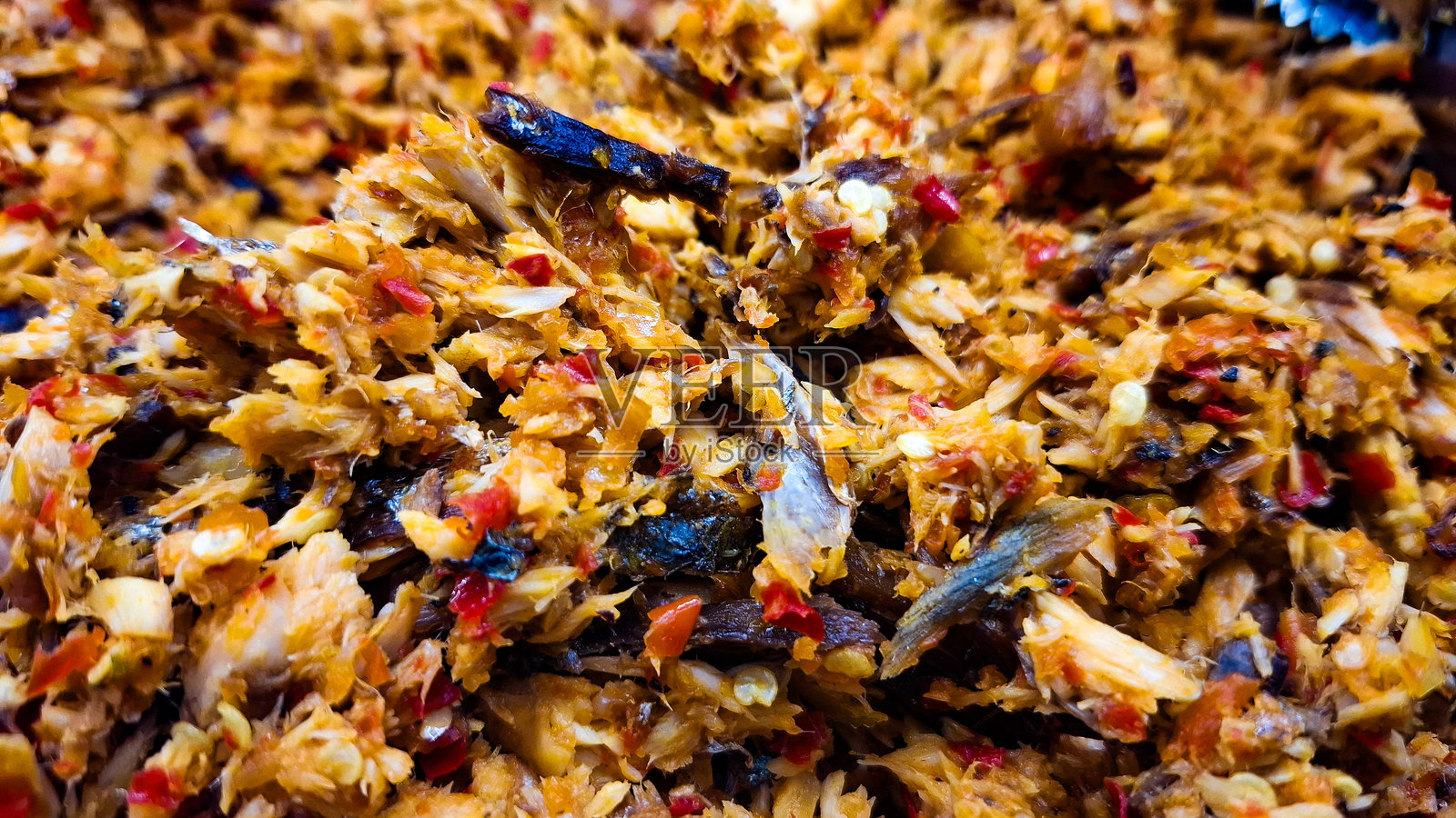 香辣红辣椒丝鱼照片摄影图片