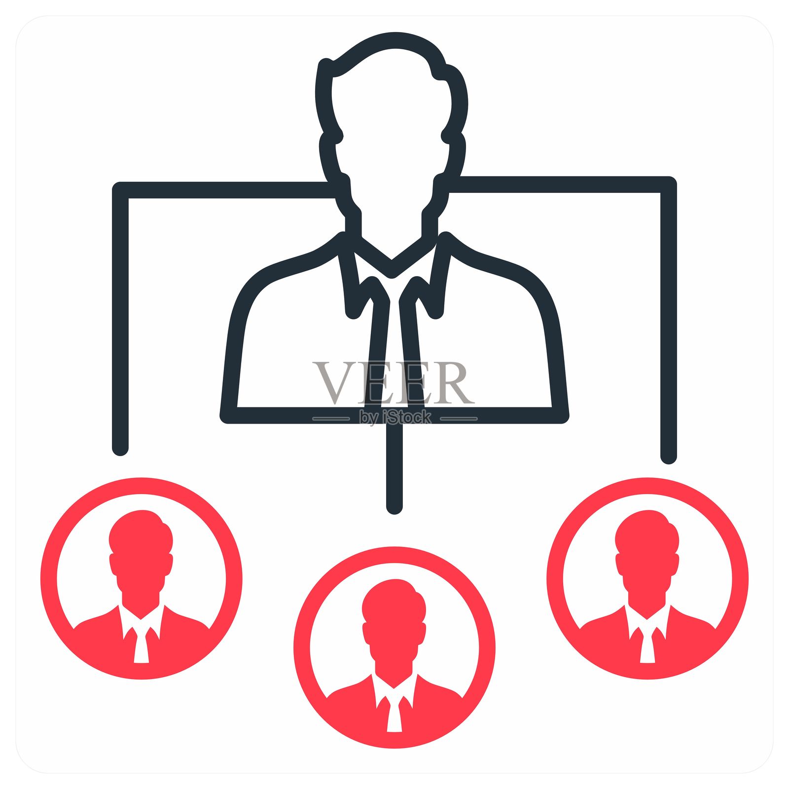 团队领导图标,橙色插画图片素材