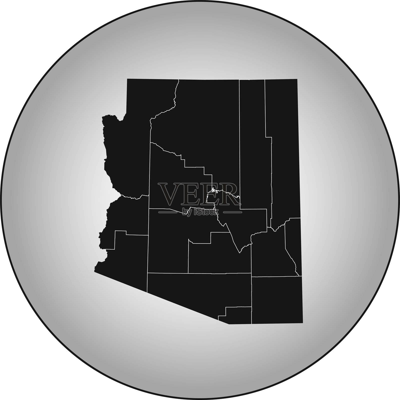 亚利桑那州地图插画图片素材