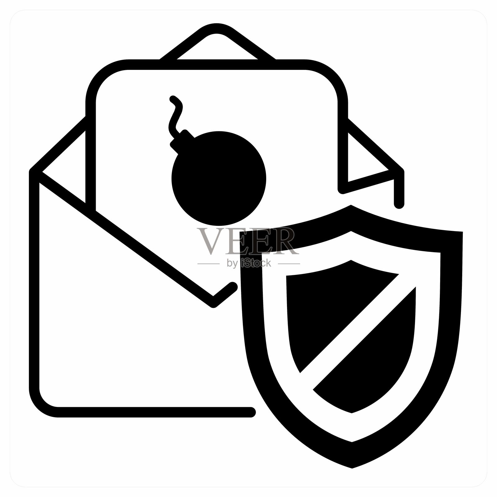 橙色安全邮件图标概念插画图片素材