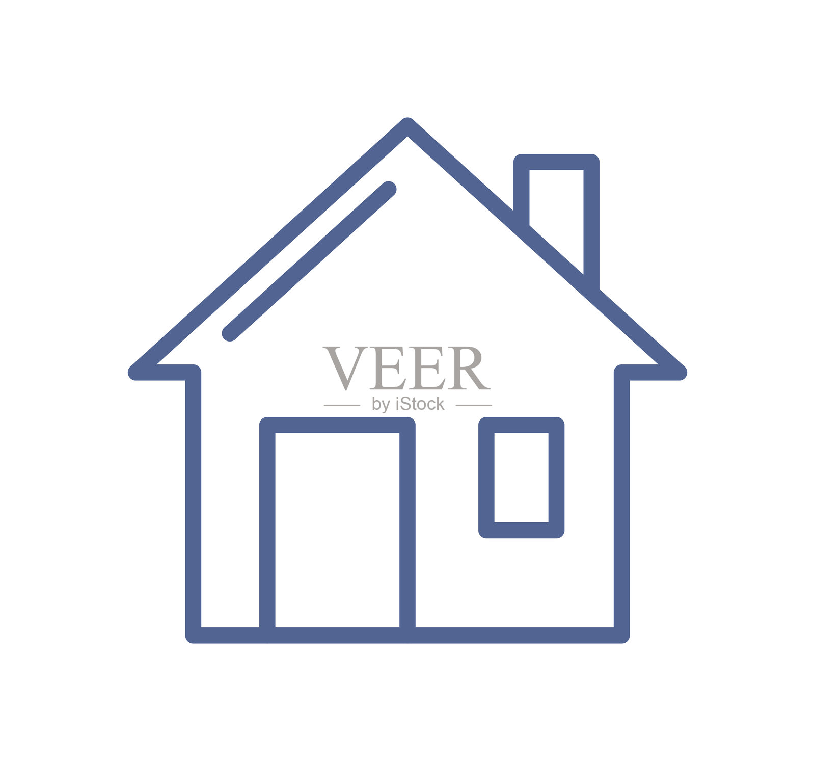 简单的房屋和家图标,极简建筑符号,代表住宅、物业和房地产。插画图片素材