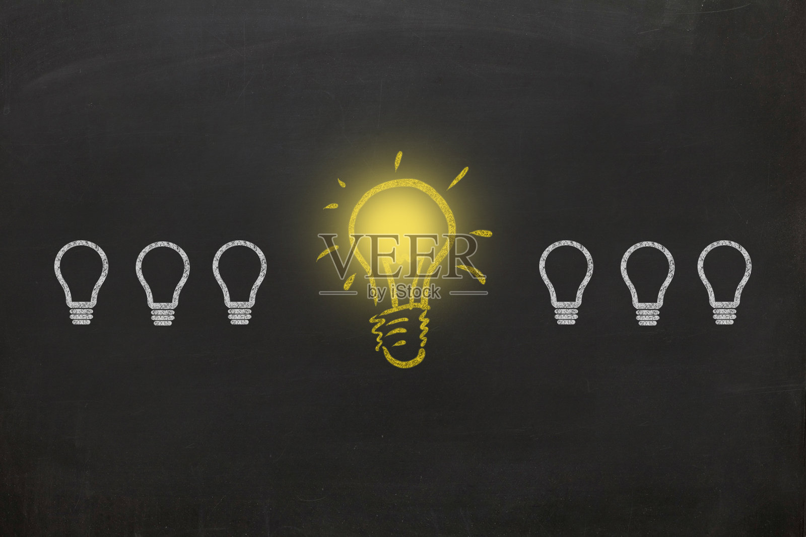 不同的创意想法灯泡领导力头脑风暴照片摄影图片