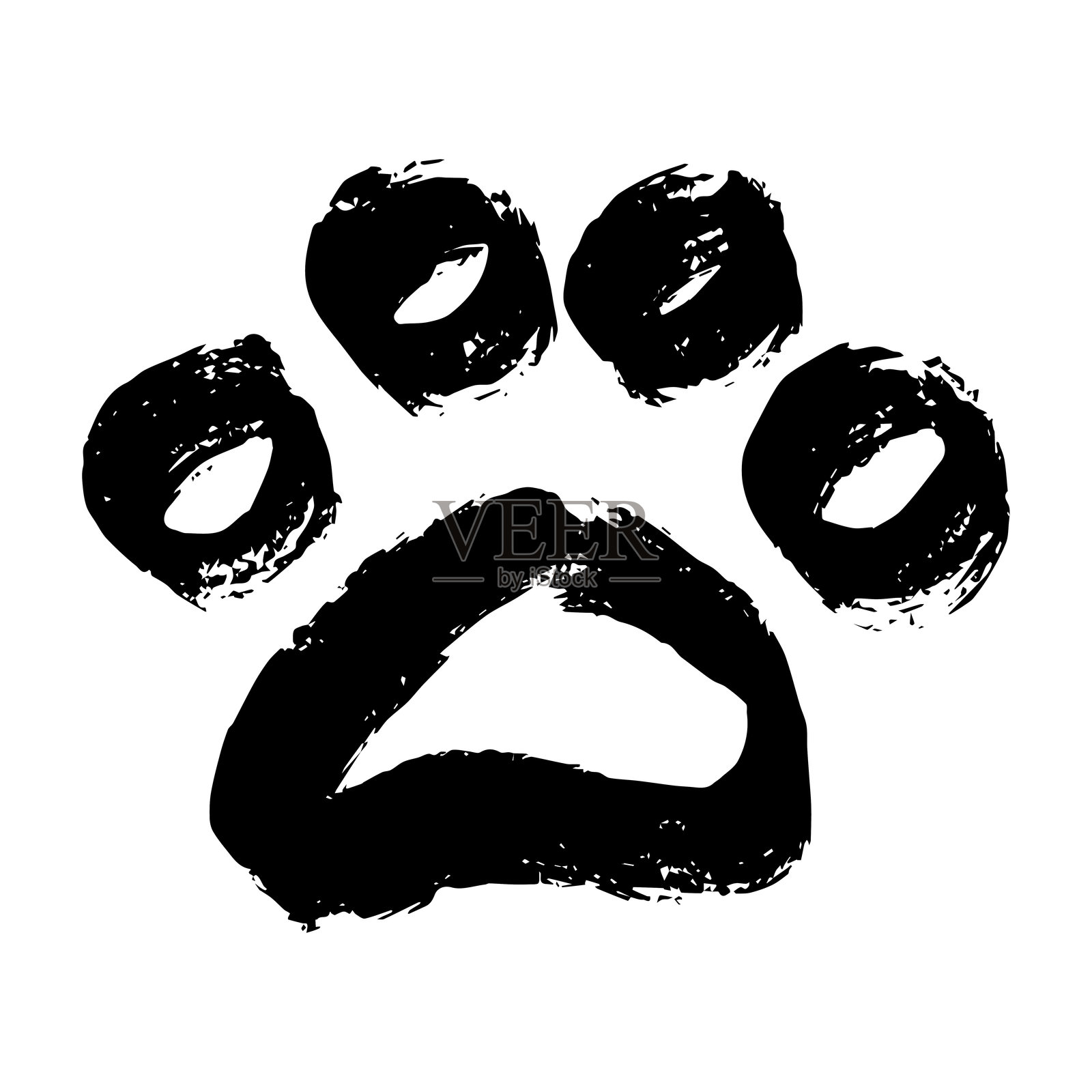 手绘可爱猫爪,猫,狗,动物脚印插画图片素材