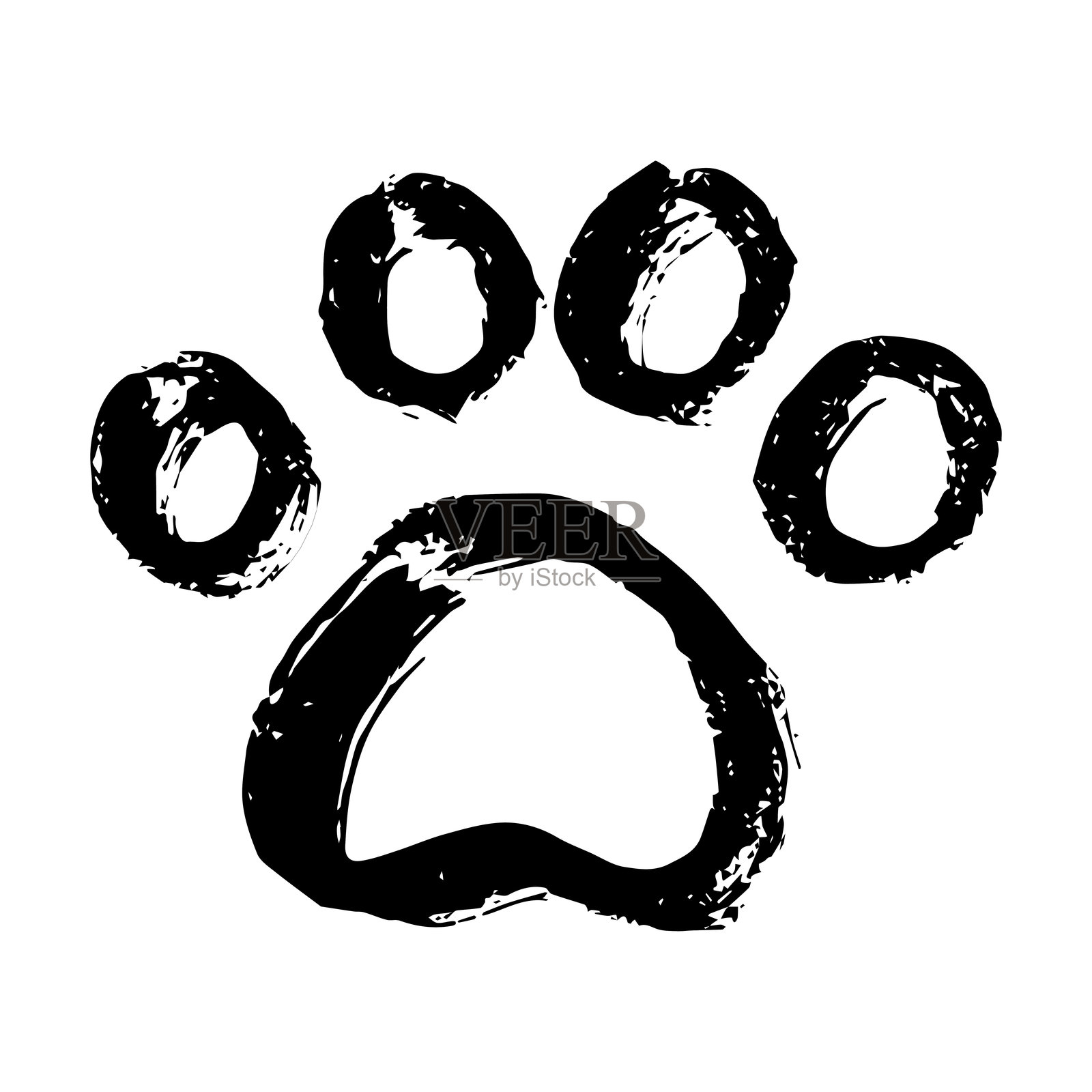手绘可爱猫爪,猫,狗,动物脚印插画图片素材