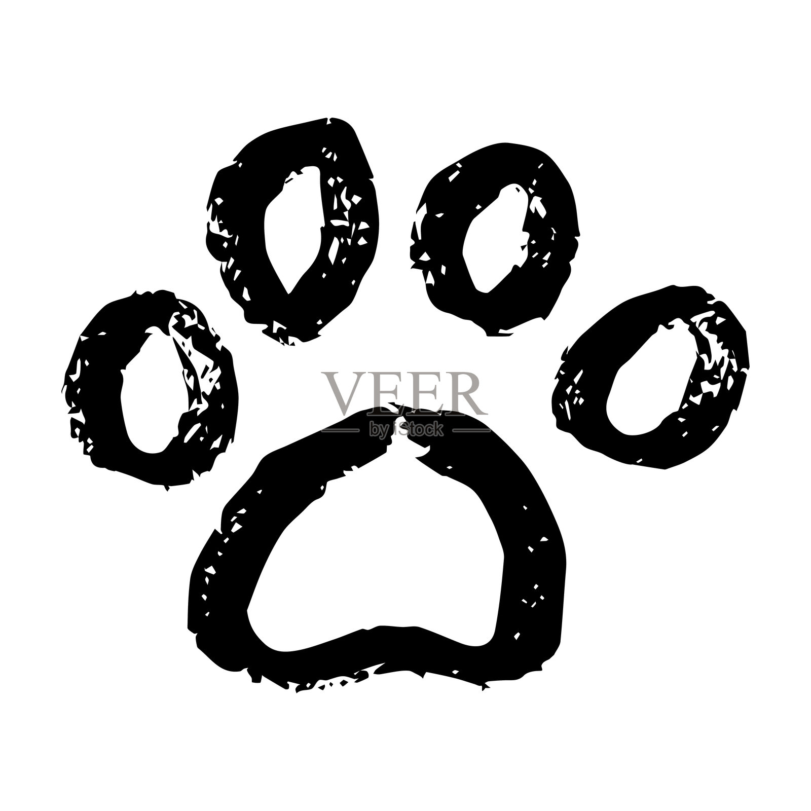 手绘可爱猫爪,猫,狗,动物脚印插画图片素材