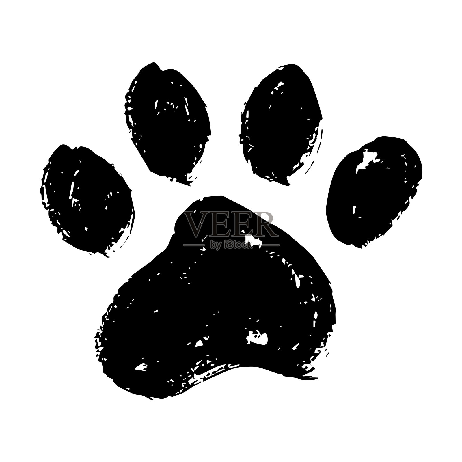 手绘可爱猫爪,猫,狗,动物脚印插画图片素材