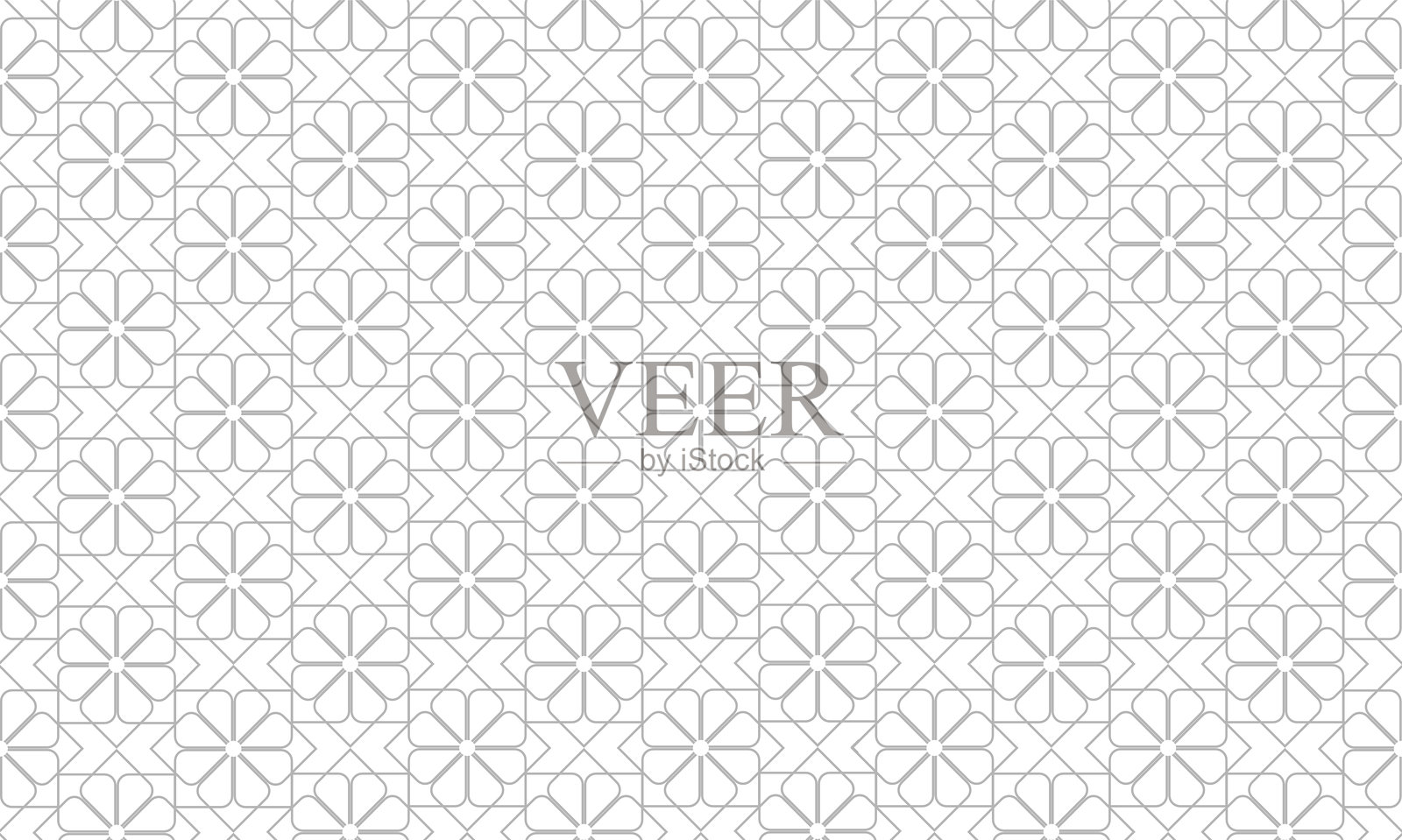 白色背景上的几何花卉图案设计。矢量图插画图片素材