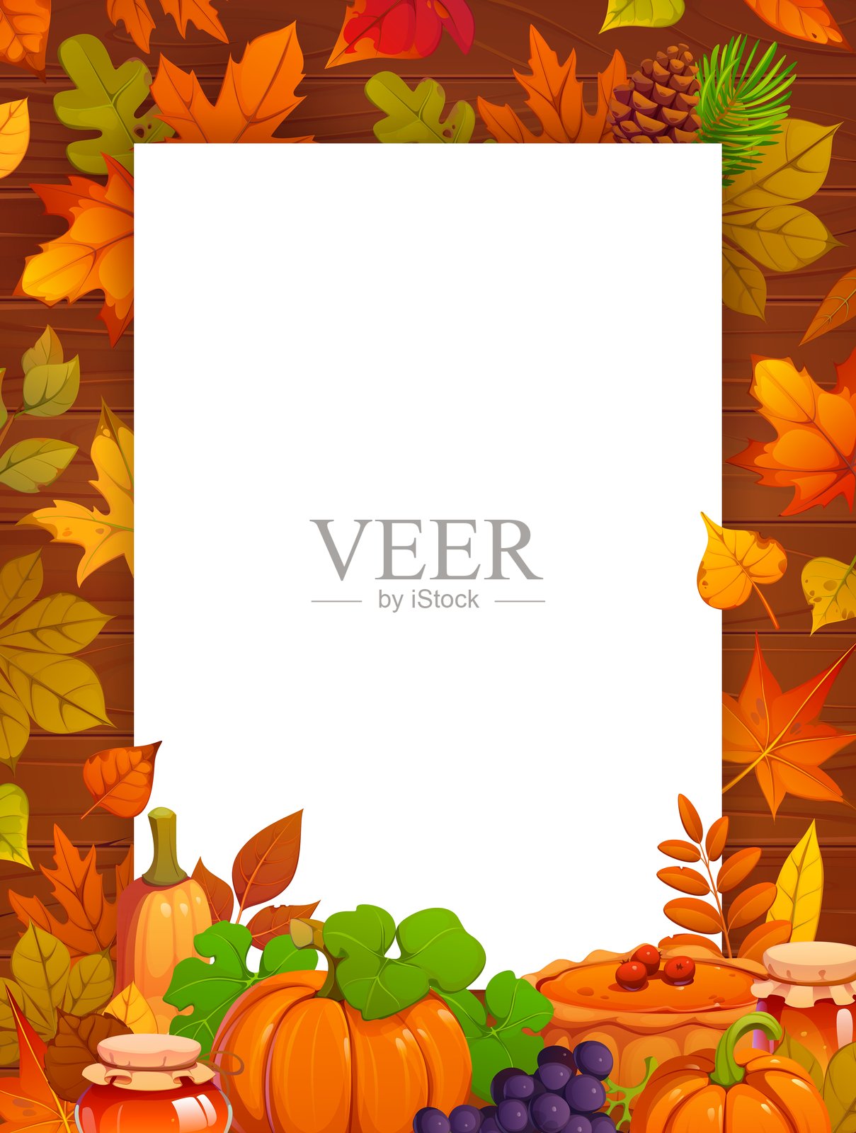 感恩节快乐海报或框架模板插画图片素材