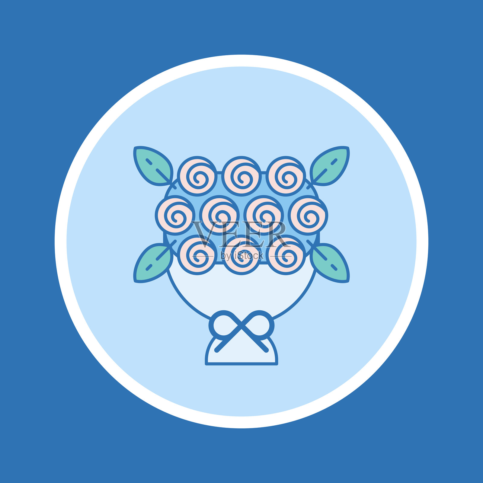 鲜花花束图标插画图片素材