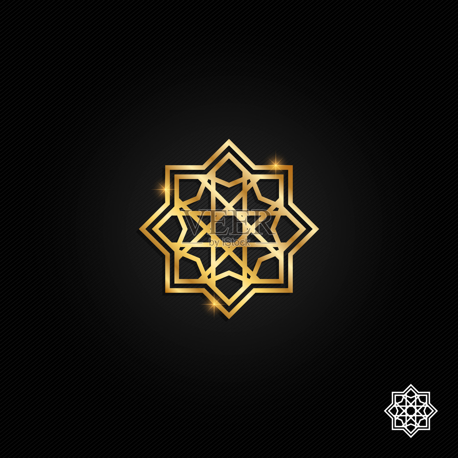 伊斯兰东方几何图案。传统伊斯兰、阿拉伯、波斯和奥斯曼设计矢量图插画图片素材